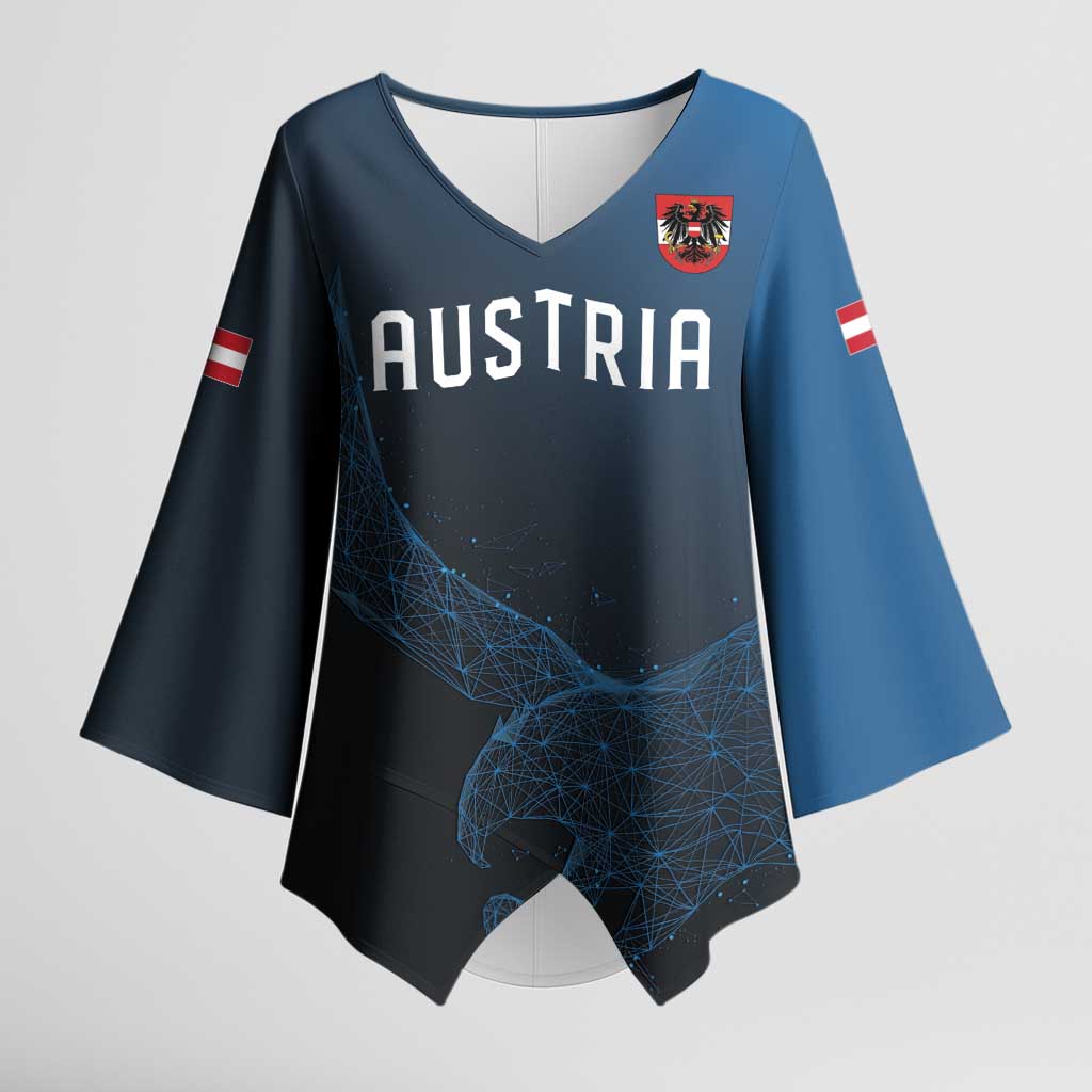 Custom World Football 2026 Austria Kimono Sleeve Blouse Das Team Go Champions Blue Version