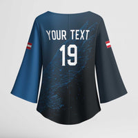 Custom World Football 2026 Austria Kimono Sleeve Blouse Das Team Go Champions Blue Version