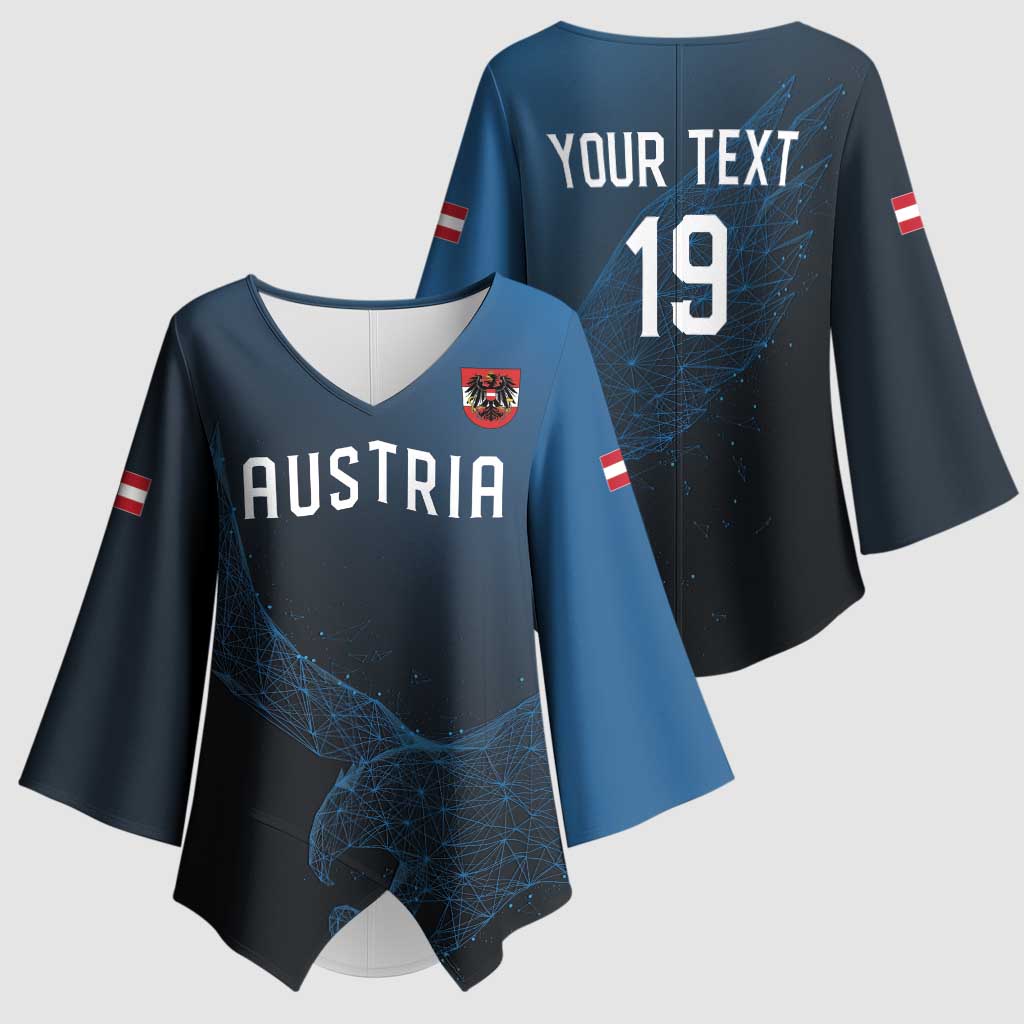 Custom World Football 2026 Austria Kimono Sleeve Blouse Das Team Go Champions Blue Version
