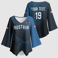 Custom World Football 2026 Austria Kimono Sleeve Blouse Das Team Go Champions Blue Version