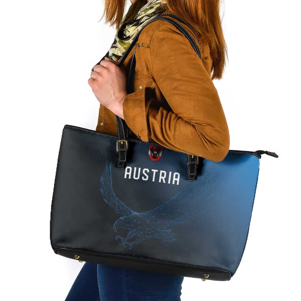 World Football 2026 Austria Leather Tote Bag Das Team Go Champions Blue Version