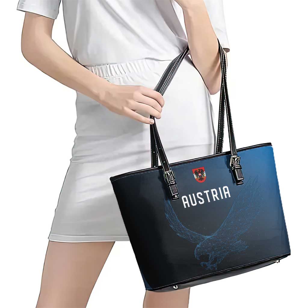 World Football 2026 Austria Leather Tote Bag Das Team Go Champions Blue Version