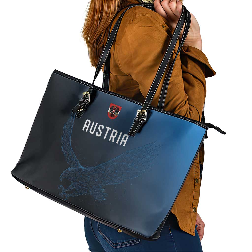 World Football 2026 Austria Leather Tote Bag Das Team Go Champions Blue Version