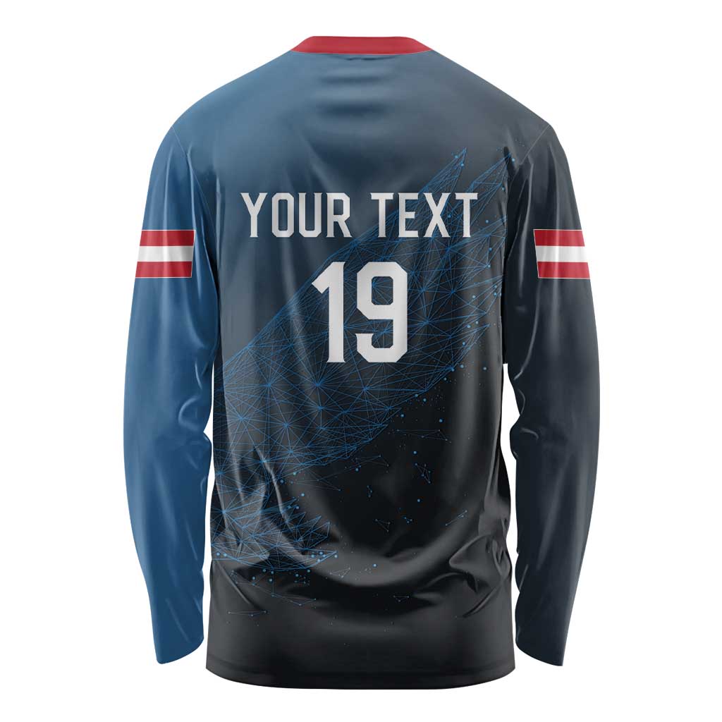 Custom World Football 2026 Austria Long Sleeve Shirt Das Team Go Champions Blue Version