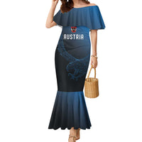 Custom World Football 2026 Austria Mermaid Dress Das Team Go Champions Blue Version