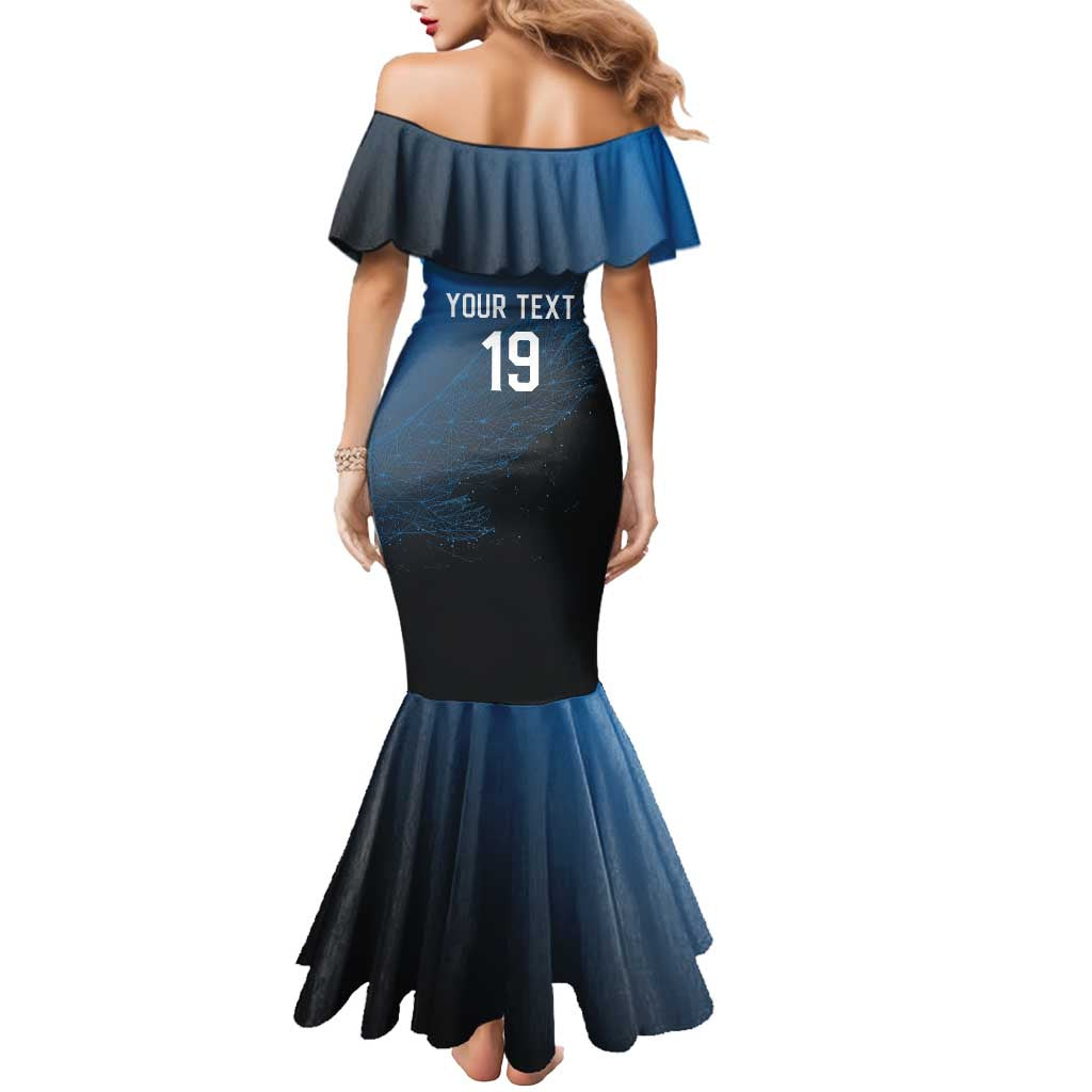 Custom World Football 2026 Austria Mermaid Dress Das Team Go Champions Blue Version