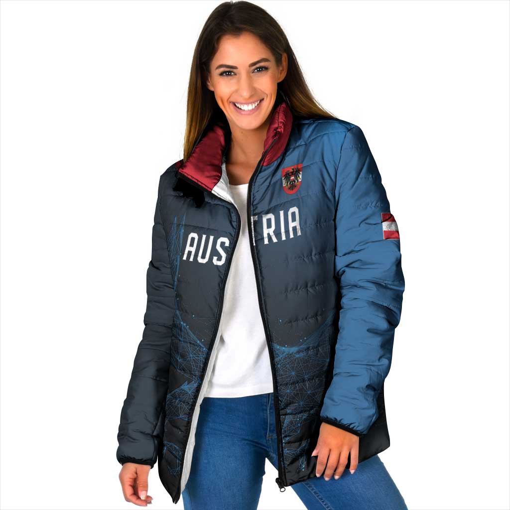 Custom World Football 2026 Austria Padded Jacket Das Team Go Champions Blue Version