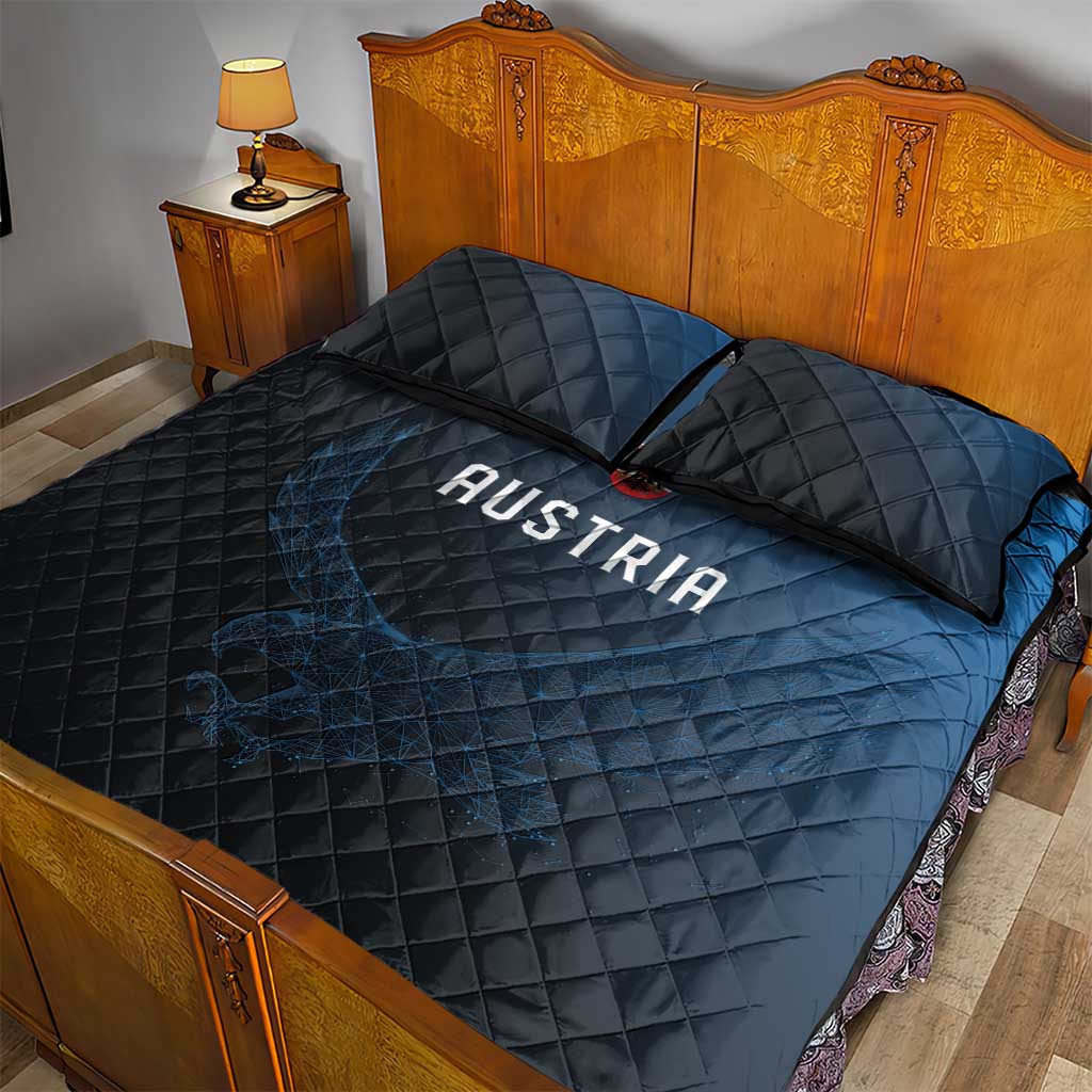 World Football 2026 Austria Quilt Bed Set Das Team Go Champions Blue Version