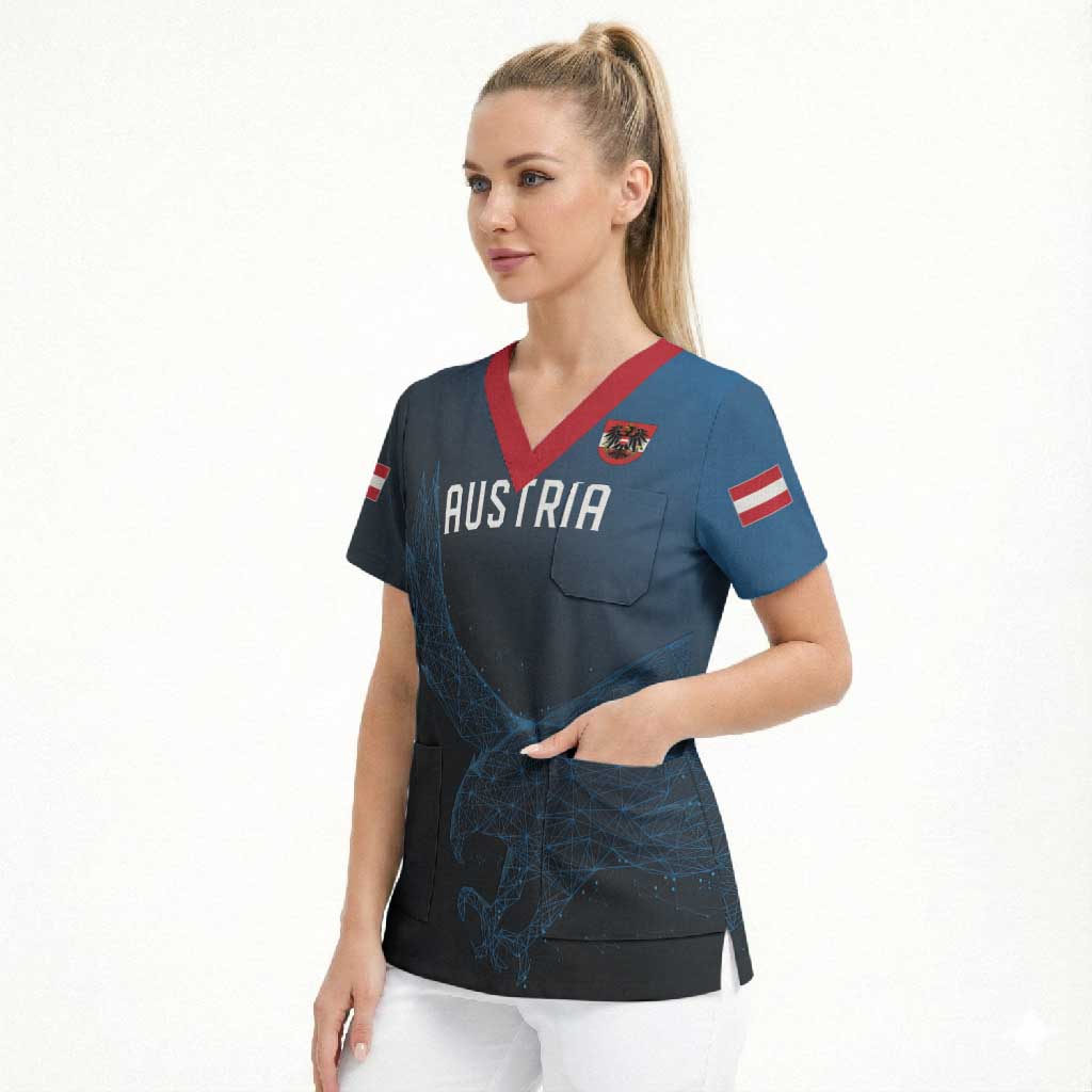 Custom World Football 2026 Austria Scrub Top Das Team Go Champions Blue Version