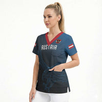 Custom World Football 2026 Austria Scrub Top Das Team Go Champions Blue Version