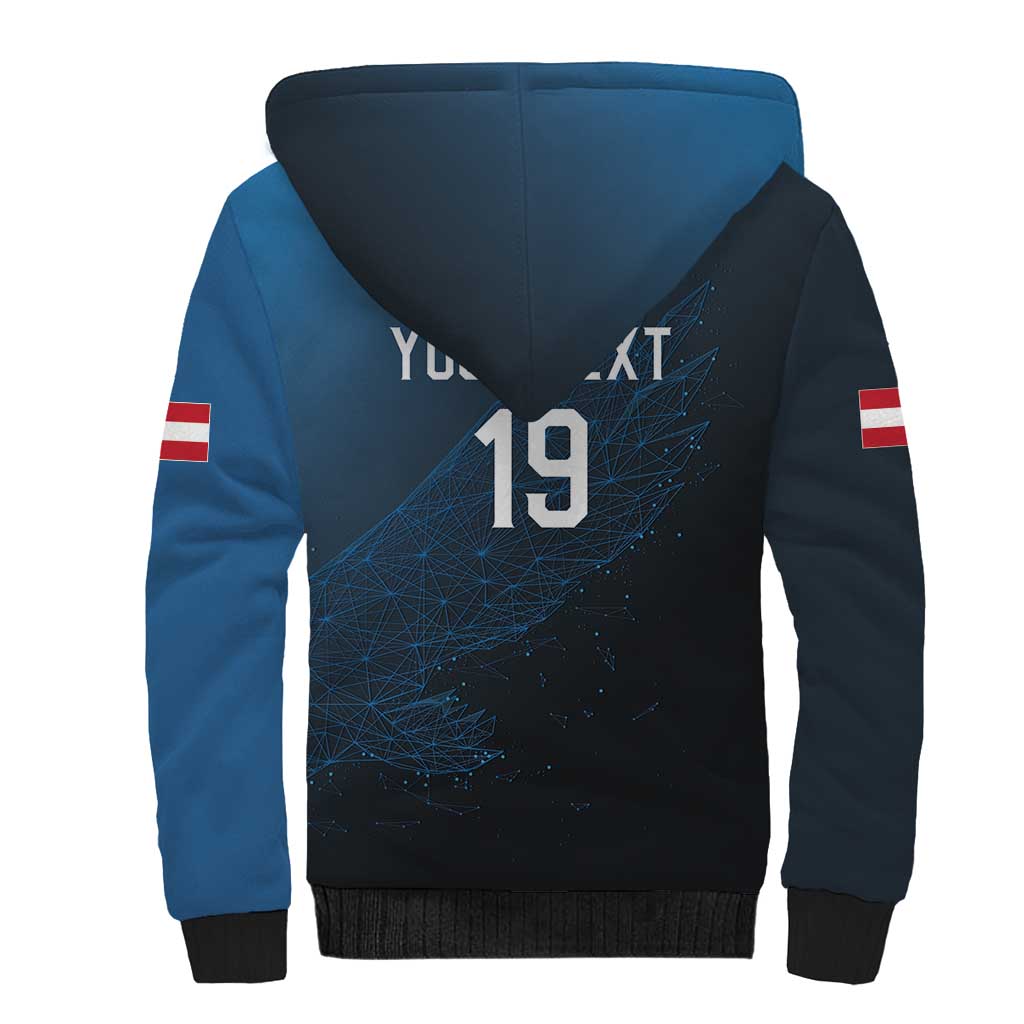 Custom World Football 2026 Austria Sherpa Hoodie Das Team Go Champions Blue Version
