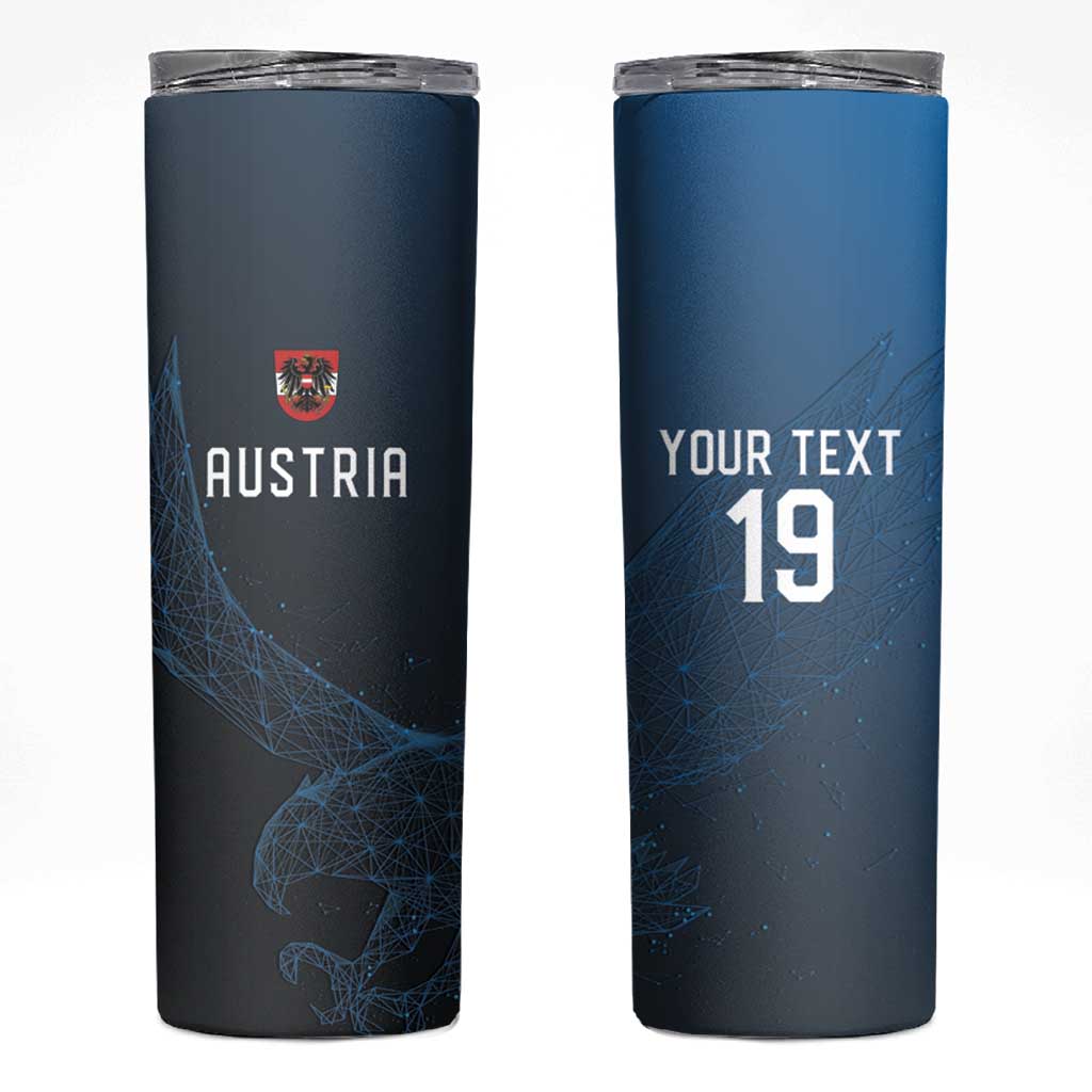 Custom World Football 2026 Austria Skinny Tumbler Das Team Go Champions Blue Version
