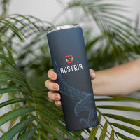 Custom World Football 2026 Austria Skinny Tumbler Das Team Go Champions Blue Version