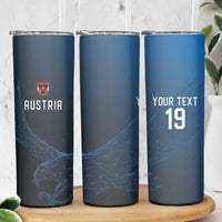 Custom World Football 2026 Austria Skinny Tumbler Das Team Go Champions Blue Version