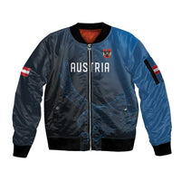 Custom World Football 2026 Austria Sleeve Zip Bomber Jacket Das Team Go Champions Blue Version