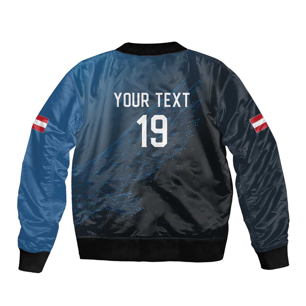 Custom World Football 2026 Austria Sleeve Zip Bomber Jacket Das Team Go Champions Blue Version