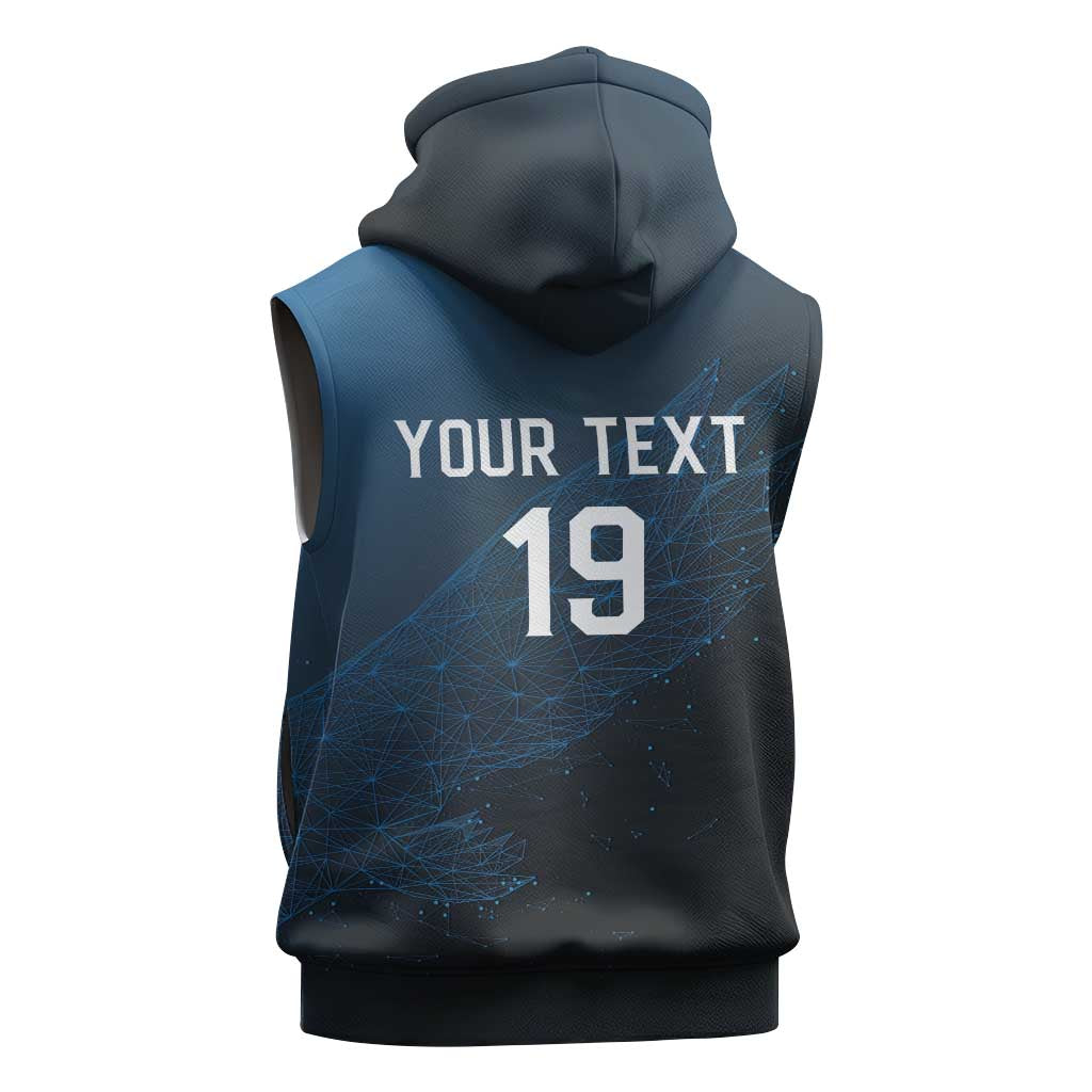 Custom World Football 2026 Austria Sleeveless Hoodie Das Team Go Champions Blue Version