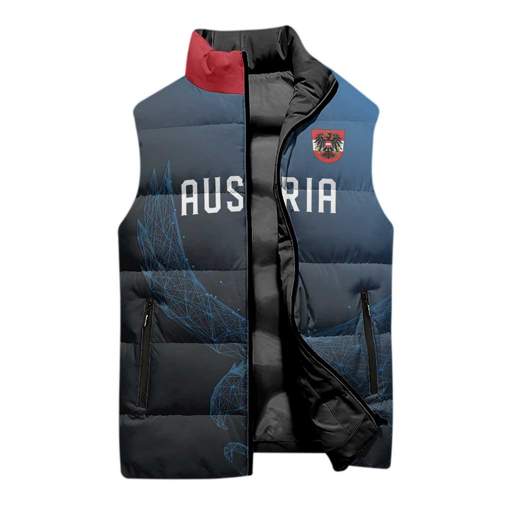 Custom World Football 2026 Austria Sleeveless Puffer Jacket Das Team Go Champions Blue Version