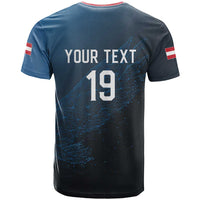 Custom World Football 2026 Austria T Shirt Das Team Go Champions Blue Version