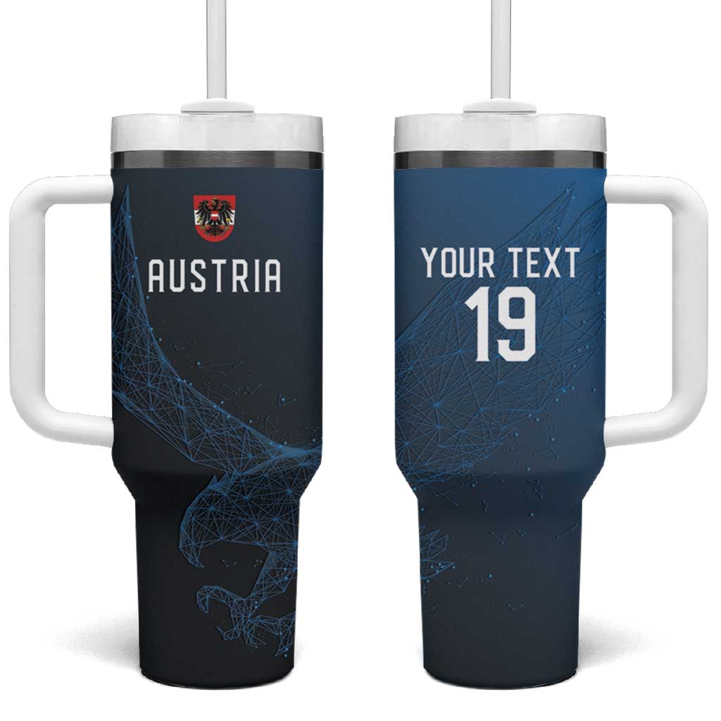 Custom World Football 2026 Austria Tumbler With Handle Das Team Go Champions Blue Version