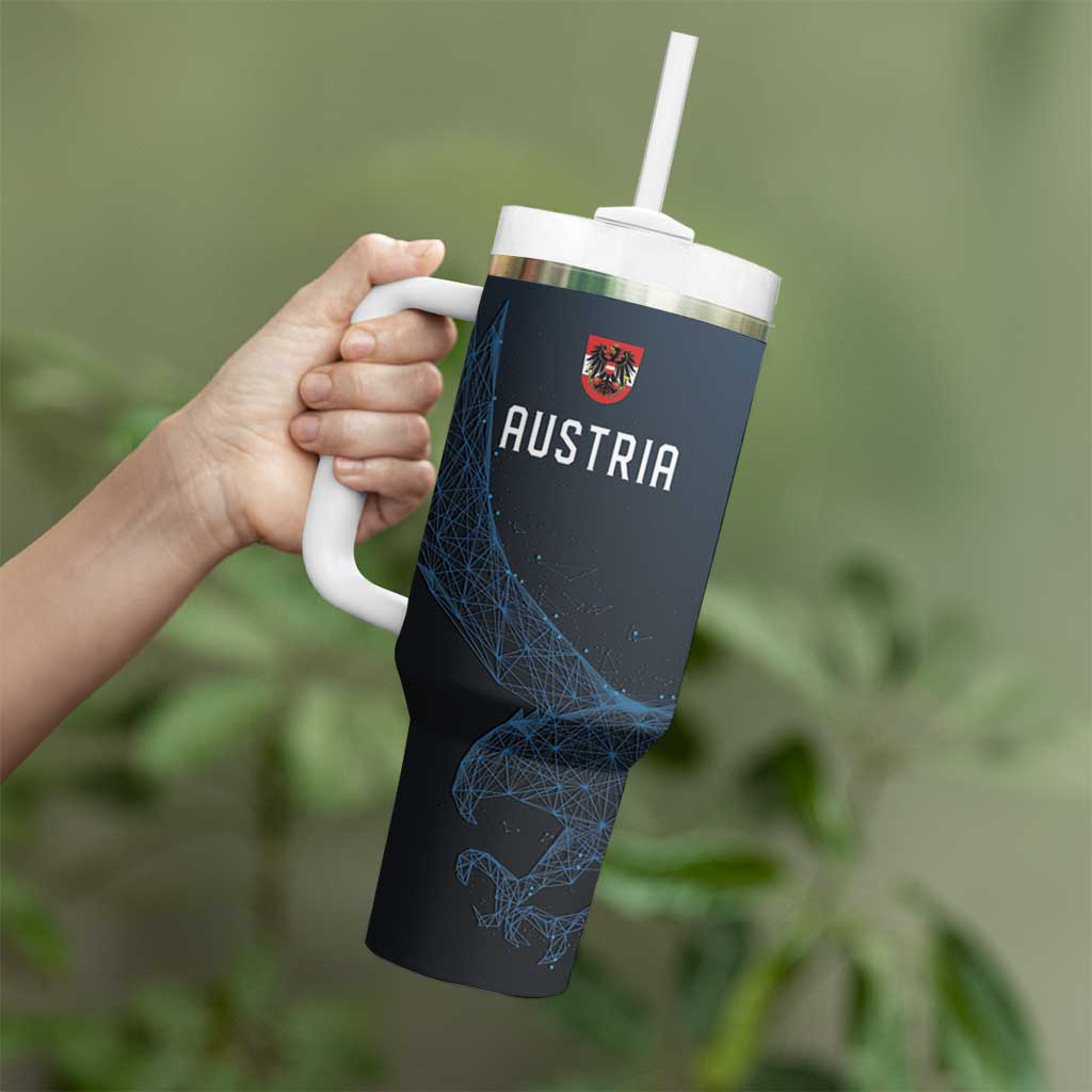Custom World Football 2026 Austria Tumbler With Handle Das Team Go Champions Blue Version