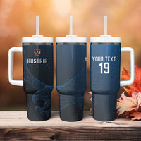 Custom World Football 2026 Austria Tumbler With Handle Das Team Go Champions Blue Version