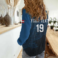 Custom World Football 2026 Austria Women Casual Shirt Das Team Go Champions Blue Version