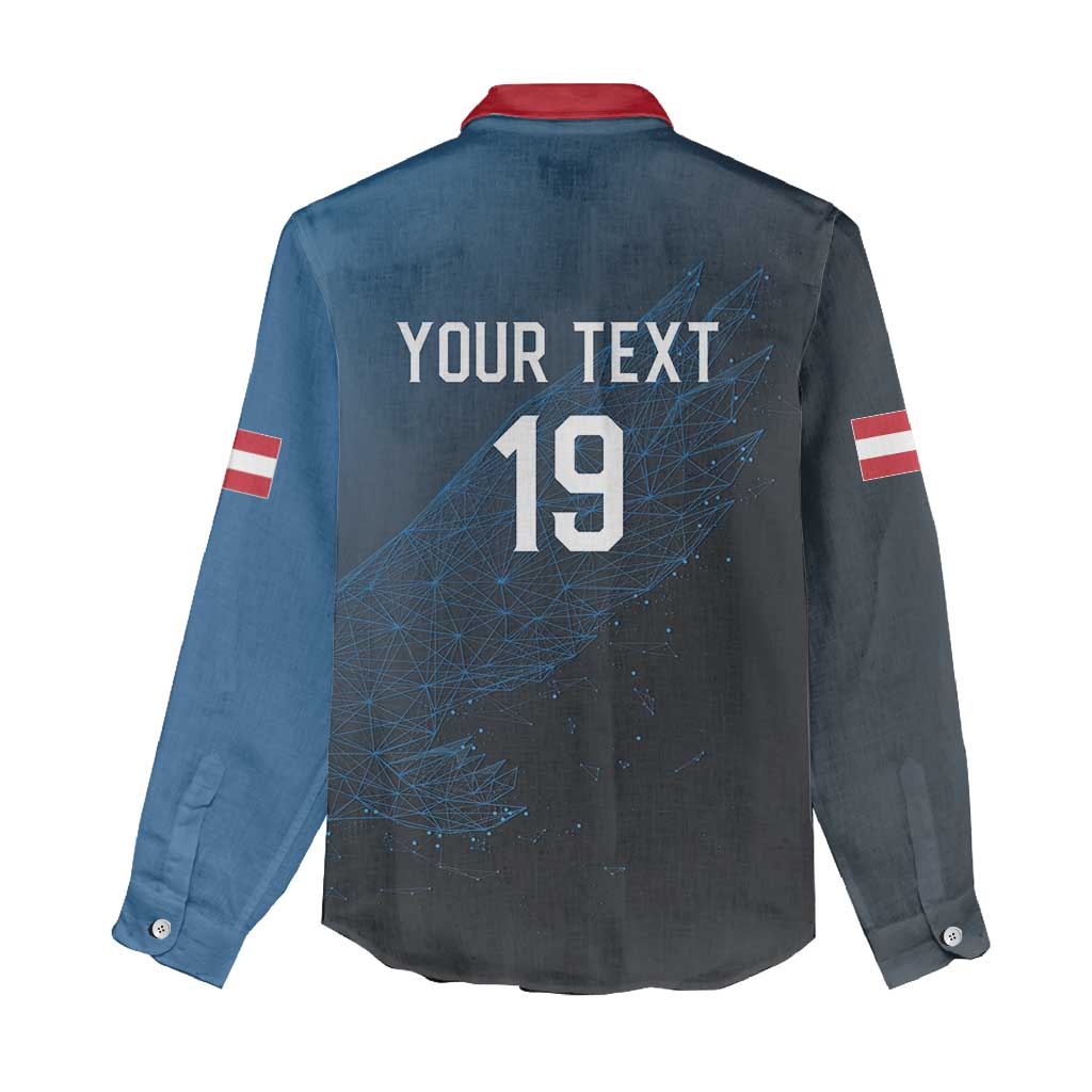Custom World Football 2026 Austria Women Casual Shirt Das Team Go Champions Blue Version