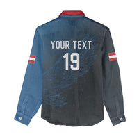 Custom World Football 2026 Austria Women Casual Shirt Das Team Go Champions Blue Version