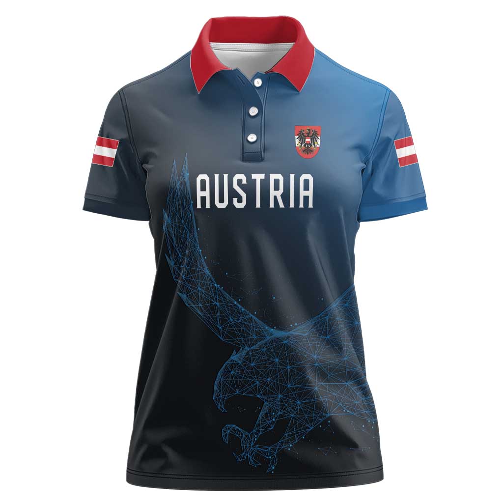 Custom World Football 2026 Austria Women Polo Shirt Das Team Go Champions Blue Version