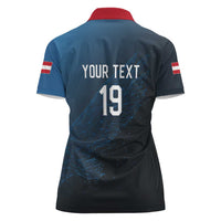 Custom World Football 2026 Austria Women Polo Shirt Das Team Go Champions Blue Version