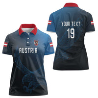 Custom World Football 2026 Austria Women Polo Shirt Das Team Go Champions Blue Version