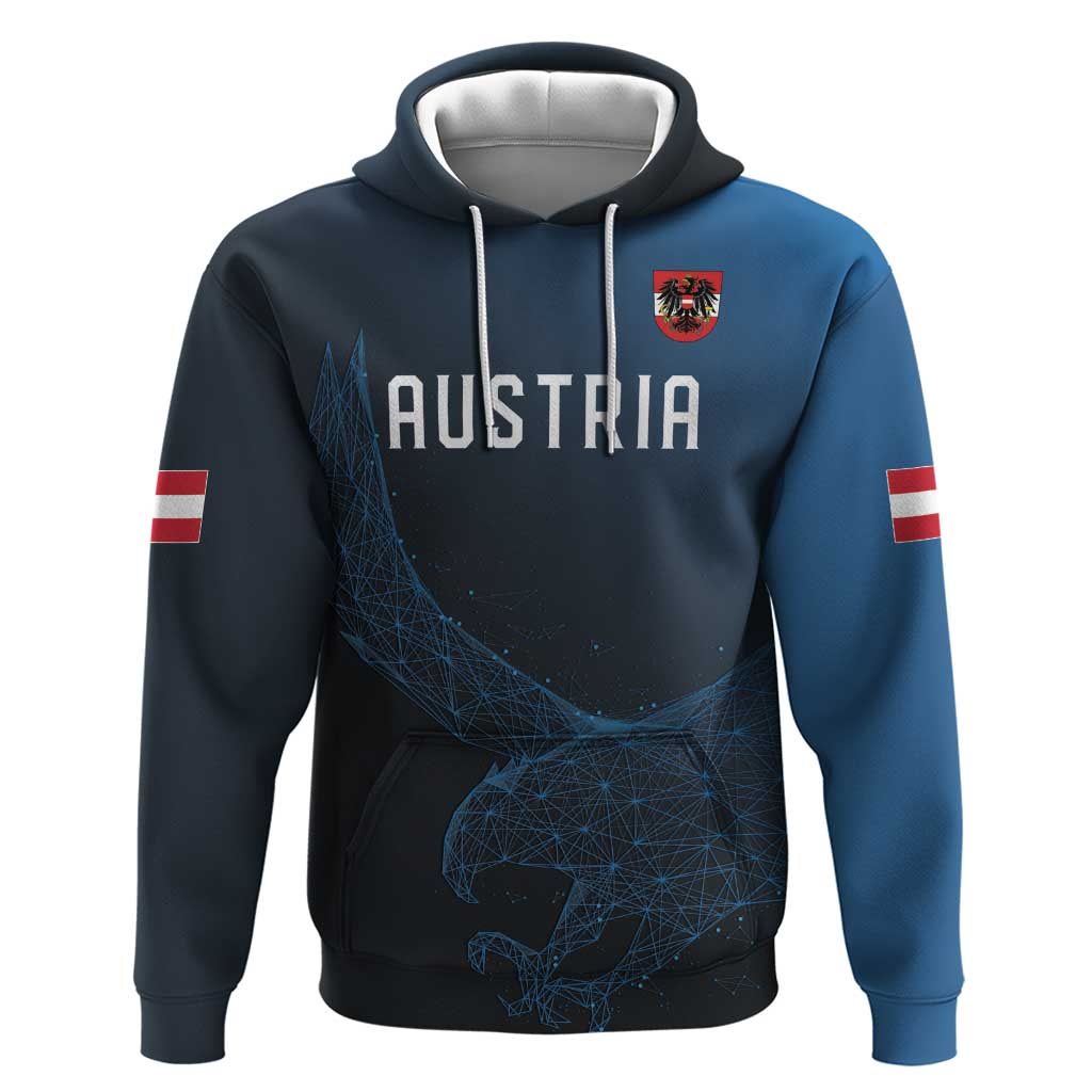 Custom World Football 2026 Austria Zip Hoodie Das Team Go Champions Blue Version
