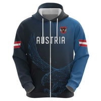 Custom World Football 2026 Austria Zip Hoodie Das Team Go Champions Blue Version