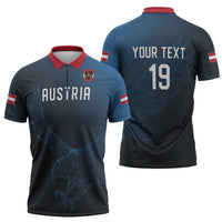 Custom World Football 2026 Austria Zipper Polo Shirt Das Team Go Champions Blue Version