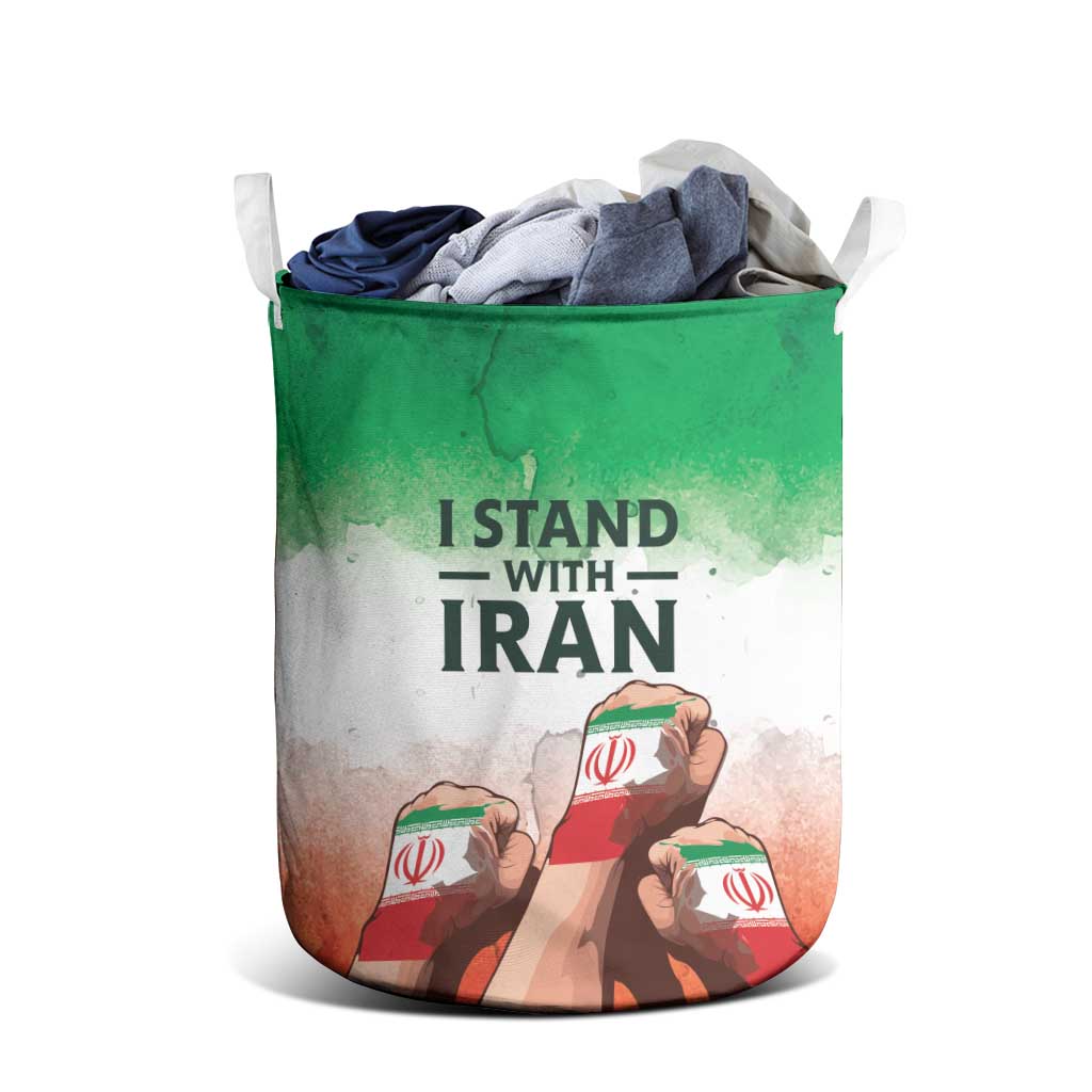 I Stand With Iran Laundry Basket Freedom for the Iranian People