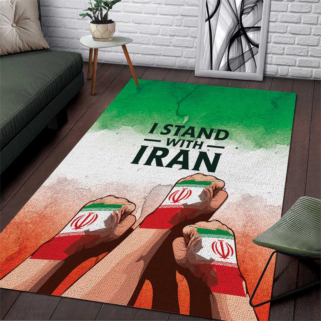 I Stand With Iran Area Rug Freedom for the Iranian People