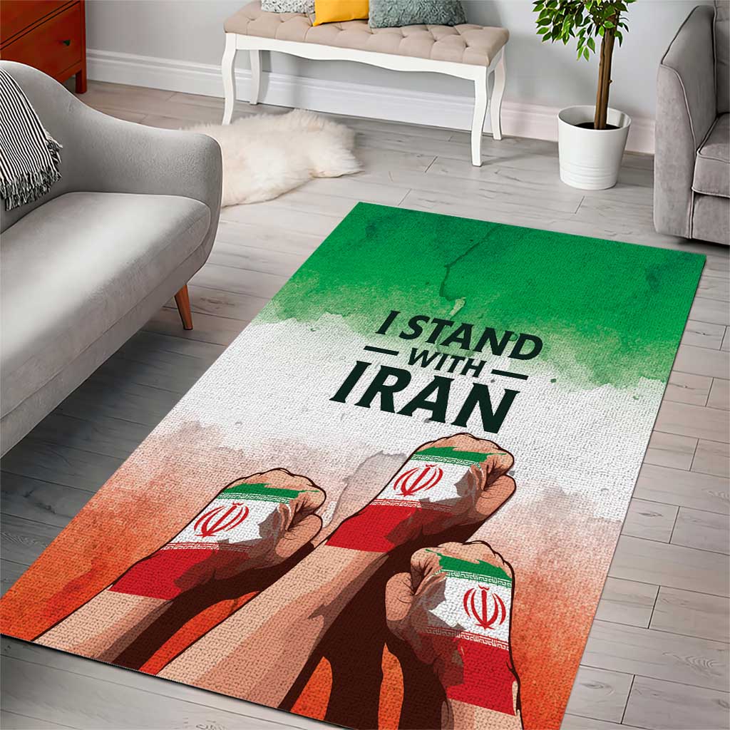 I Stand With Iran Area Rug Freedom for the Iranian People