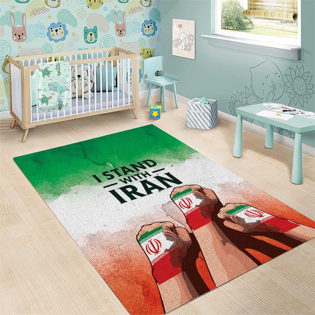 I Stand With Iran Area Rug Freedom for the Iranian People