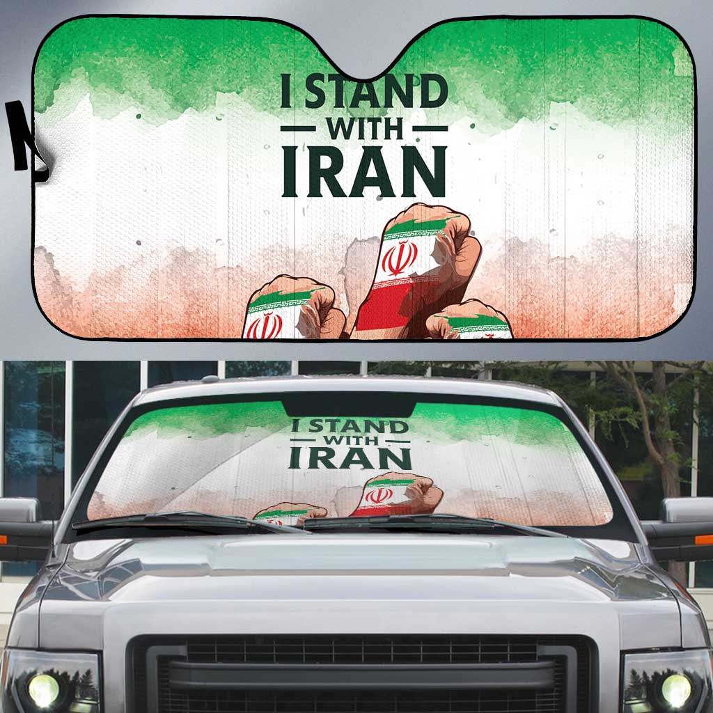 I Stand With Iran Auto Sun Shade Freedom for the Iranian People