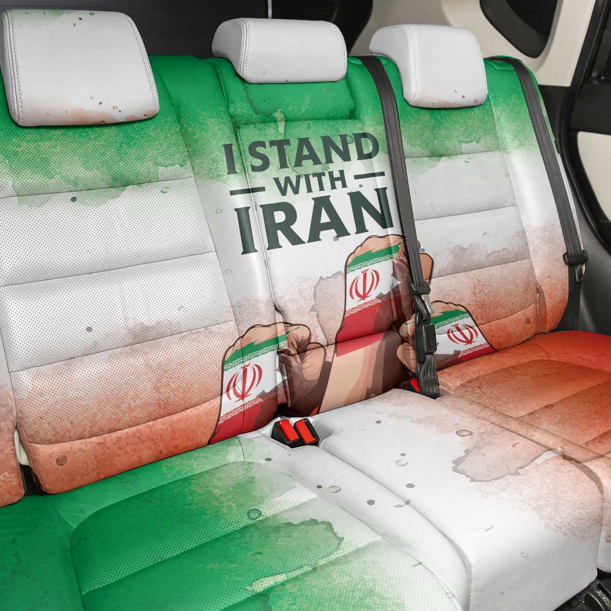 I Stand With Iran Back Car Seat Cover Freedom for the Iranian People