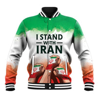 I Stand With Iran Personalized Baseball Jacket Freedom for the Iranian People