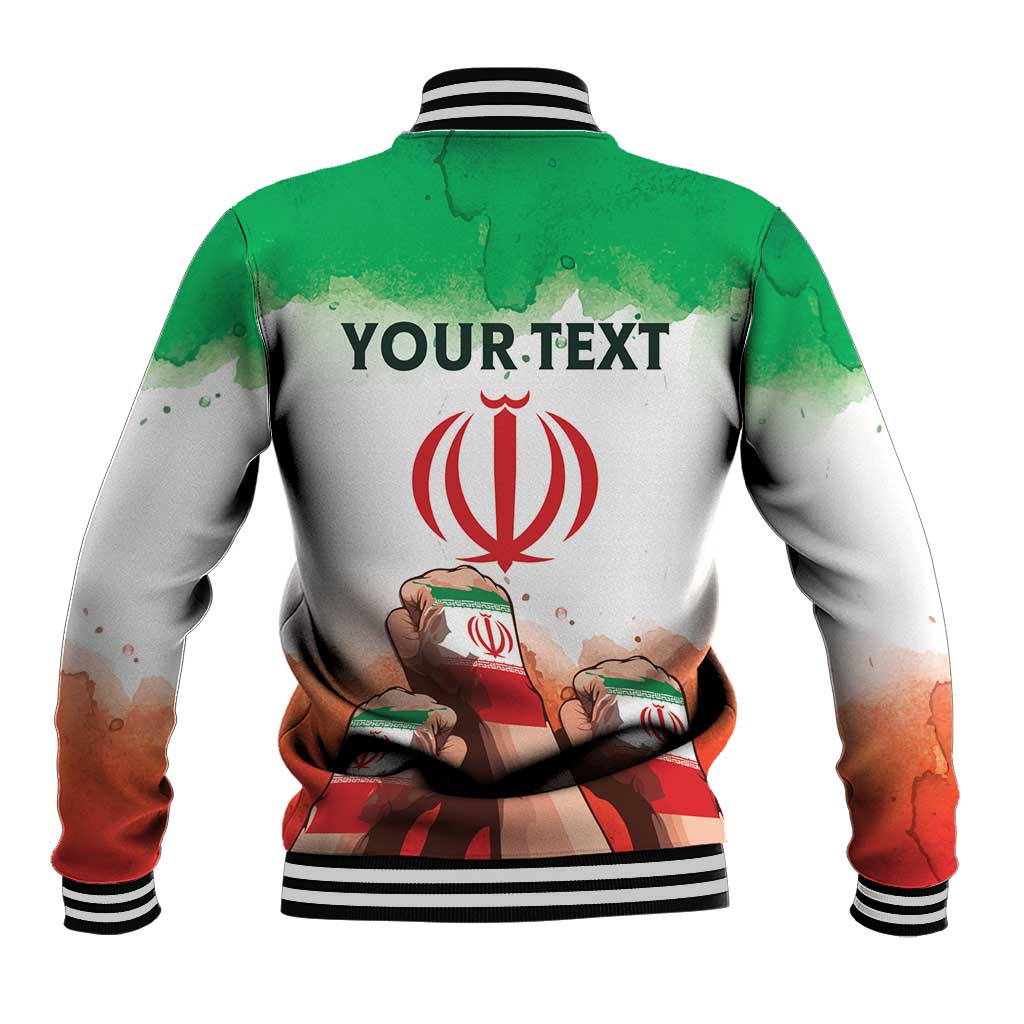 I Stand With Iran Personalized Baseball Jacket Freedom for the Iranian People