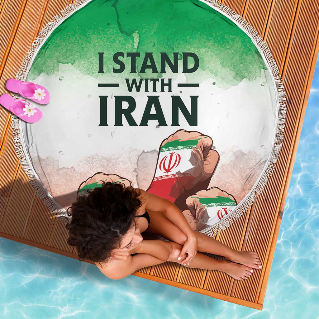 I Stand With Iran Beach Blanket Freedom for the Iranian People