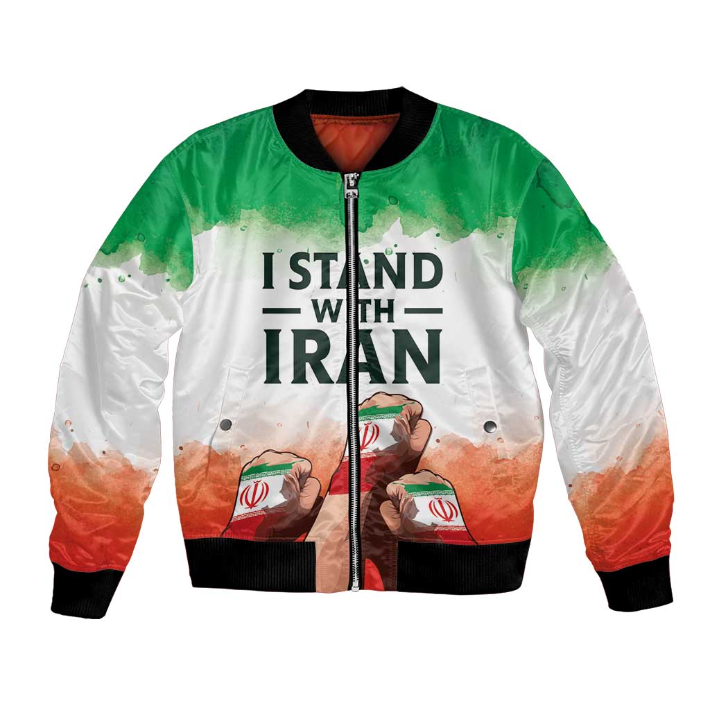 I Stand With Iran Personalized Bomber Jacket Freedom for the Iranian People