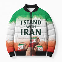 I Stand With Iran Personalized Bomber Puffer Jacket Freedom for the Iranian People
