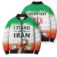 I Stand With Iran Personalized Bomber Puffer Jacket Freedom for the Iranian People