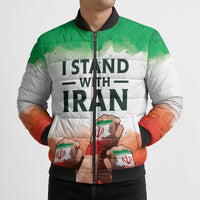 I Stand With Iran Personalized Bomber Puffer Jacket Freedom for the Iranian People