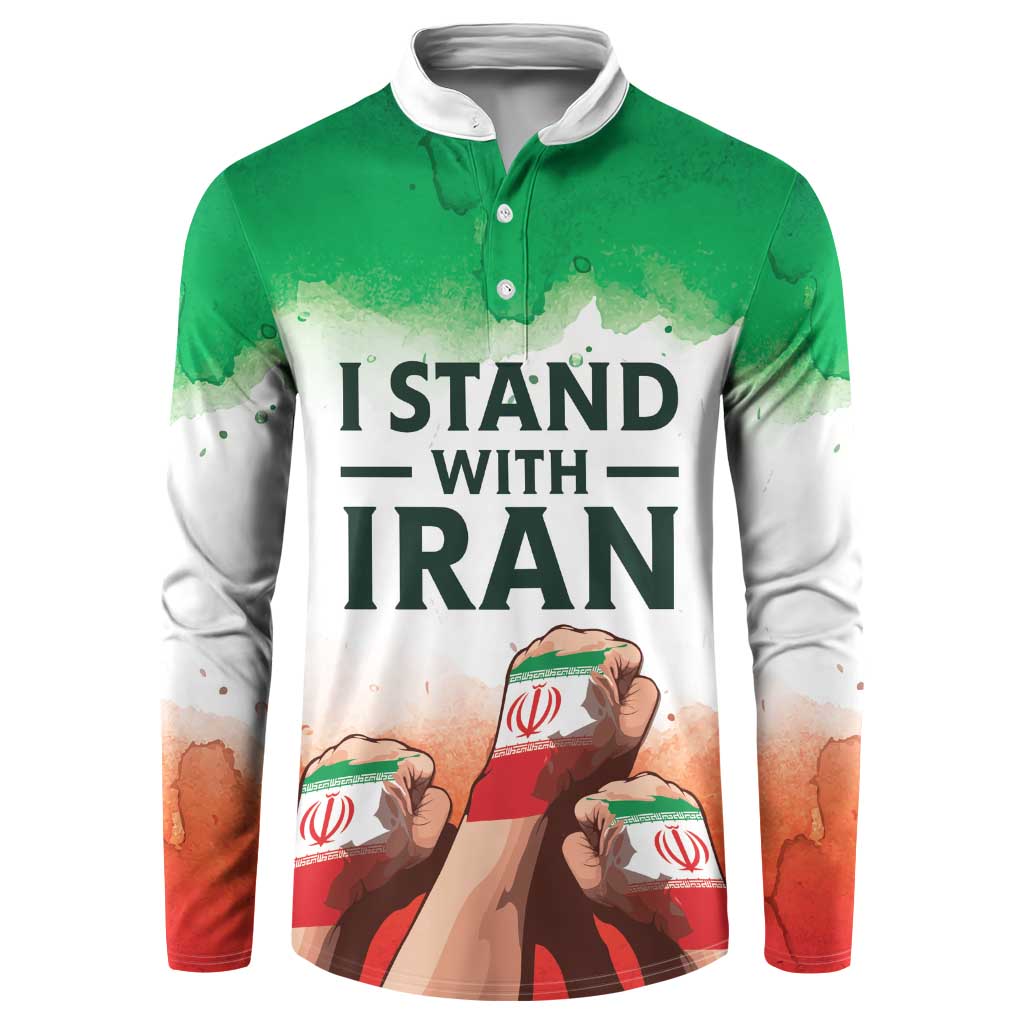 I Stand With Iran Personalized Button Sweatshirt Freedom for the Iranian People