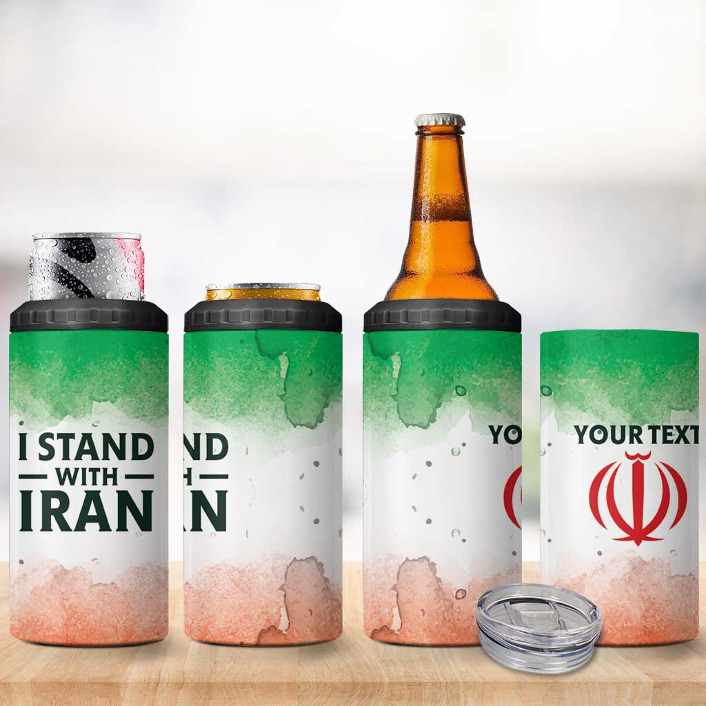 I Stand With Iran Personalized 4 in 1 Can Cooler Tumbler Freedom for the Iranian People
